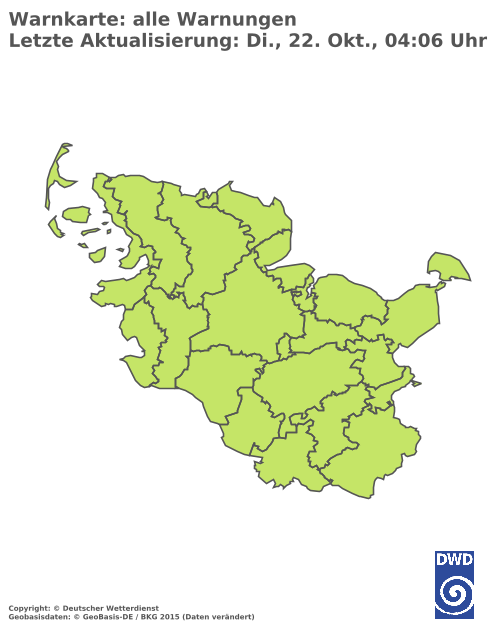 Aktuelle Wetterwarnungen für  Schleswig-Flensburg - Binnenland